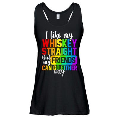 I Like My Whisky Straight But My Friends Can Go Either Way Ladies Essential Flowy Tank