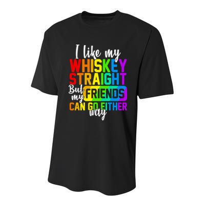 I Like My Whisky Straight But My Friends Can Go Either Way Youth Performance Sprint T-Shirt
