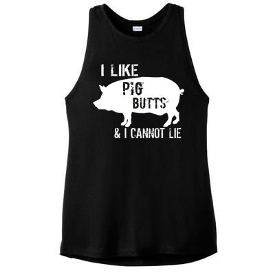 I Like Pig Butts & I Cannot Lie Ladies PosiCharge Tri-Blend Wicking Tank