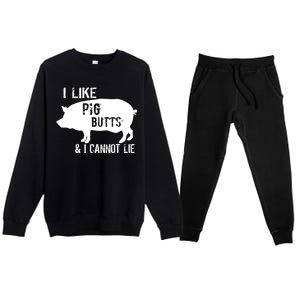 I Like Pig Butts & I Cannot Lie Premium Crewneck Sweatsuit Set