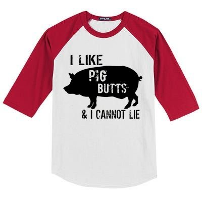 I Like Pig Butts & I Cannot Lie Kids Colorblock Raglan Jersey