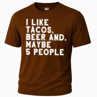 I Like Tacos Beer And Maybe 5 People Cooling Performance Crew T-Shirt
