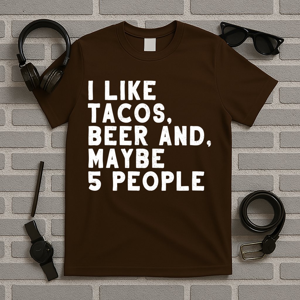 I Like Tacos Beer And Maybe 5 People T-Shirt
