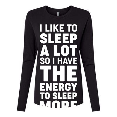 I Like to Sleep A Lot Womens Cotton Relaxed Long Sleeve T-Shirt