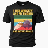 I Like Whiskey And My Smoker And Maybe 3 People Cooling Performance Crew T-Shirt