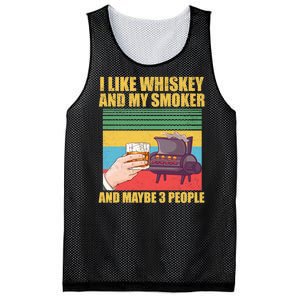 I Like Whiskey And My Smoker And Maybe 3 People Mesh Reversible Basketball Jersey Tank