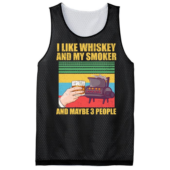 I Like Whiskey And My Smoker And Maybe 3 People Mesh Reversible Basketball Jersey Tank