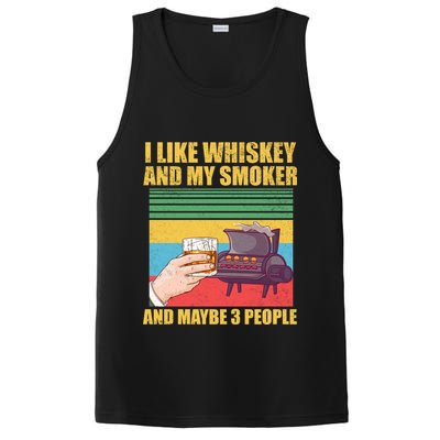 I Like Whiskey And My Smoker And Maybe 3 People PosiCharge Competitor Tank