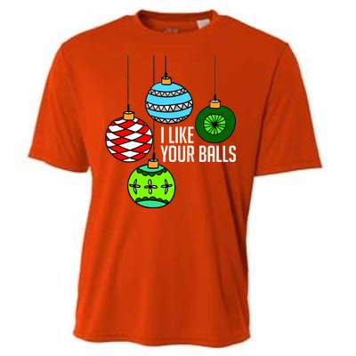 I Like Your Balls Funny Christmas Cooling Performance Crew T-Shirt