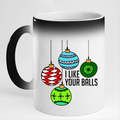 I Like Your Balls Funny Christmas 11oz Black Color Changing Mug