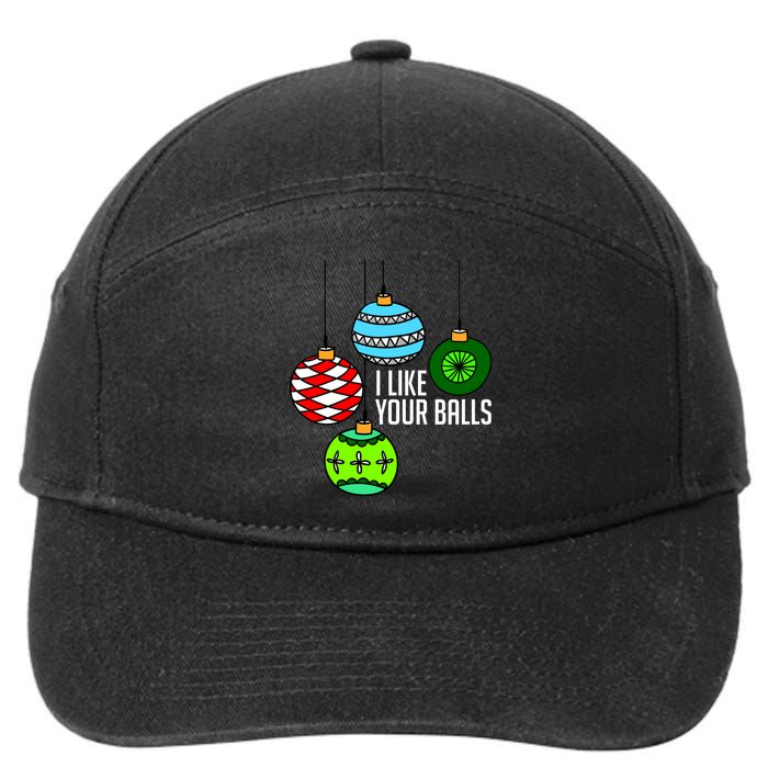 I Like Your Balls Funny Christmas 7-Panel Snapback Hat