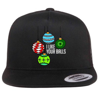 I Like Your Balls Funny Christmas Flat Bill Trucker Hat