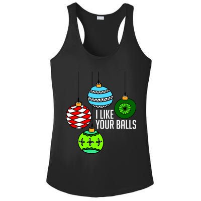 I Like Your Balls Funny Christmas Ladies PosiCharge Competitor Racerback Tank
