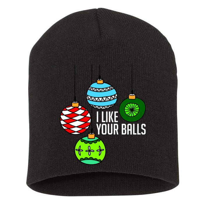 I Like Your Balls Funny Christmas Short Acrylic Beanie