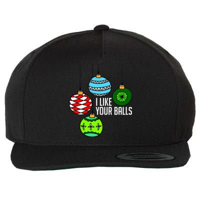 I Like Your Balls Funny Christmas Wool Snapback Cap