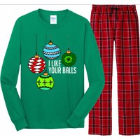 I Like Your Balls Funny Christmas Long Sleeve Pajama Set