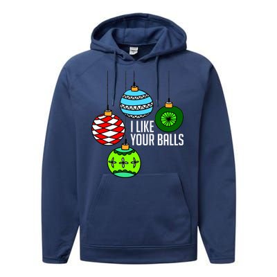 I Like Your Balls Funny Christmas Performance Fleece Hoodie