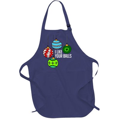 I Like Your Balls Funny Christmas Full-Length Apron With Pockets