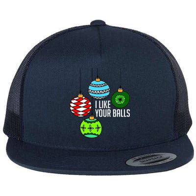 I Like Your Balls Funny Christmas Flat Bill Trucker Hat