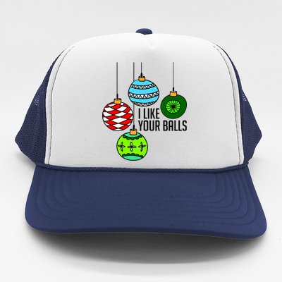 I Like Your Balls Funny Christmas Trucker Hat