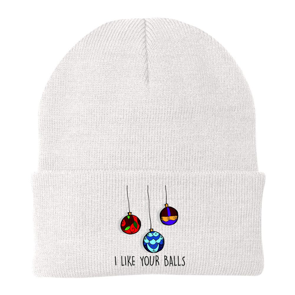 I Like Your Balls Funny Christmas Ornaments Beanie