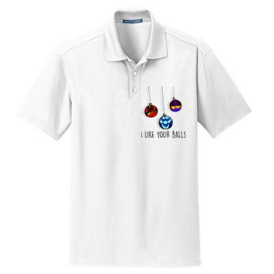 I Like Your Balls Funny Christmas Ornaments Dry Zone Grid Polo