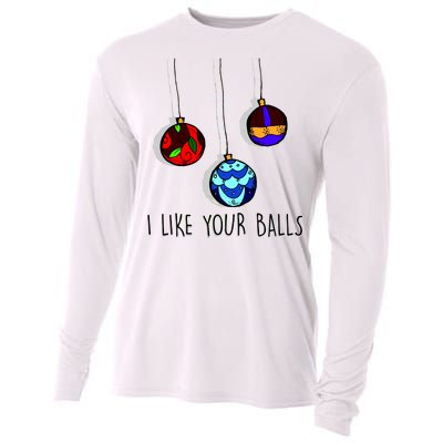 I Like Your Balls Funny Christmas Ornaments Cooling Performance Long Sleeve Crew