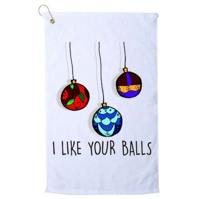 I Like Your Balls Funny Christmas Ornaments Golf Towel