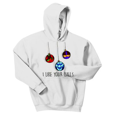 I Like Your Balls Funny Christmas Ornaments Kids Hoodie