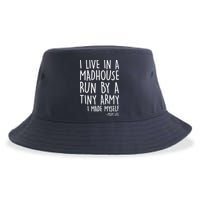 I Live In A Madhouse Run By A Tiny Army Mom Life Sustainable Bucket Hat