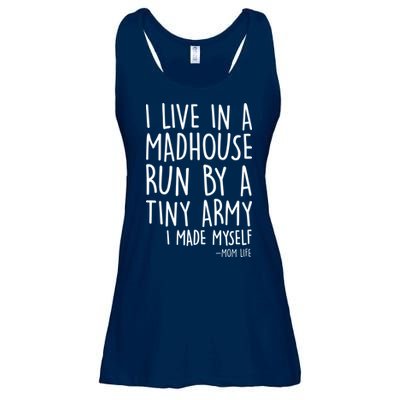 I Live In A Madhouse Run By A Tiny Army Mom Life Ladies Essential Flowy Tank