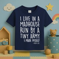 I Live In A Madhouse Run By A Tiny Army Mom Life Toddler T-Shirt