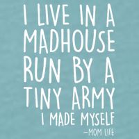 I Live In A Madhouse Run By A Tiny Army Mom Life Sueded Cloud Jersey T-Shirt