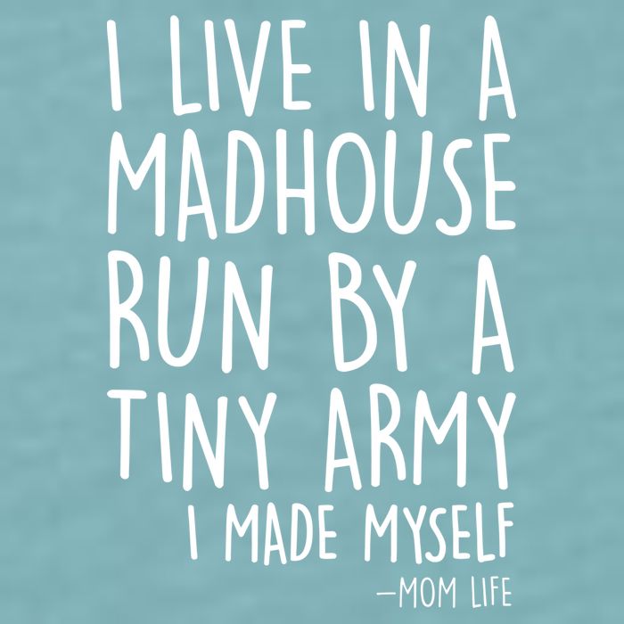 I Live In A Madhouse Run By A Tiny Army Mom Life Sueded Cloud Jersey T-Shirt