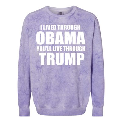 I Lived Through Obama You'll Live Through Trump Colorblast Crewneck Sweatshirt