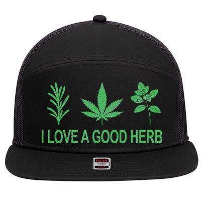 I Love A Good Herb 7 Panel Mesh Trucker Snapback Hat