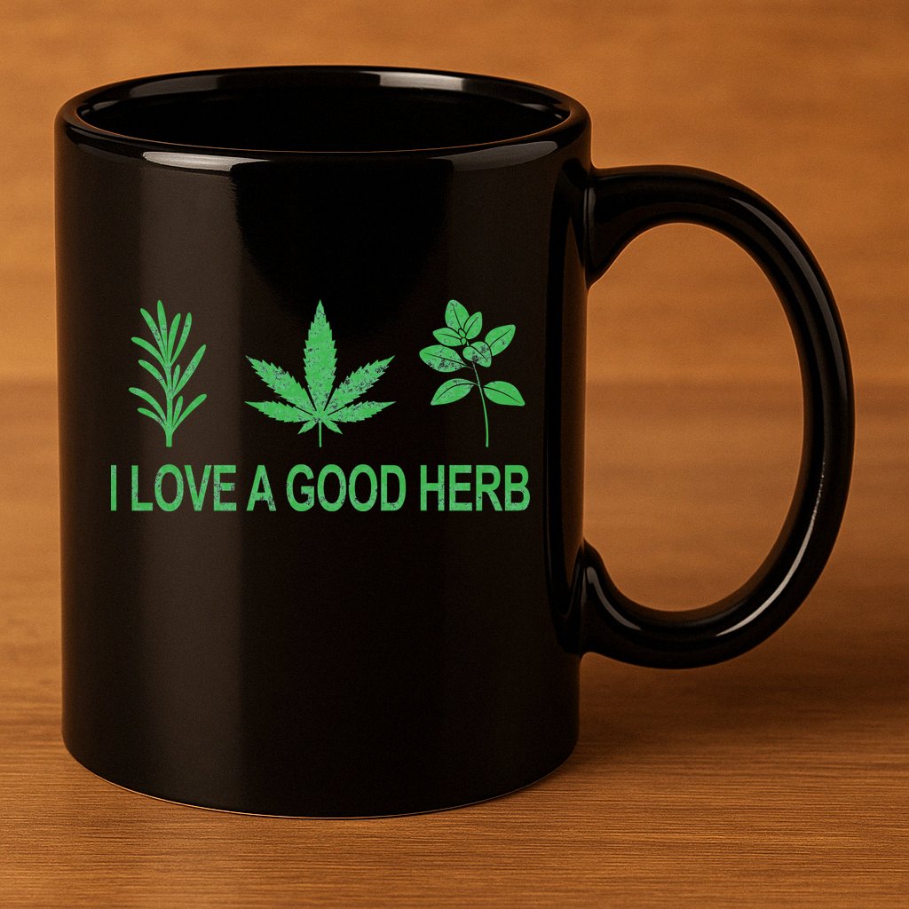I Love A Good Herb 11oz C Handle Ceramic Mug