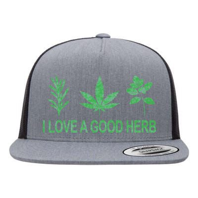 I Love A Good Herb Flat Bill Trucker Hat