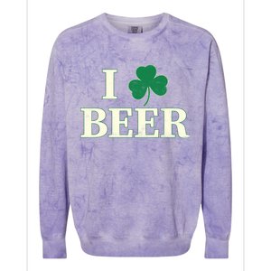 I Love Beer Shamrock  Colorblast Crewneck Sweatshirt