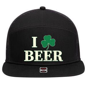 I Love Beer Shamrock  7 Panel Mesh Trucker Snapback Hat