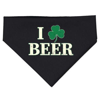 I Love Beer Shamrock  USA-Made Doggie Bandana