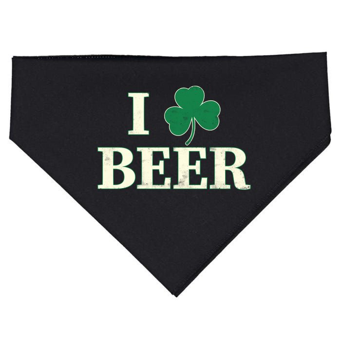 I Love Beer Shamrock  USA-Made Doggie Bandana