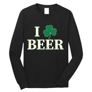 I Love Beer Shamrock  Long Sleeve Shirt