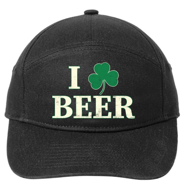 I Love Beer Shamrock  7-Panel Snapback Hat