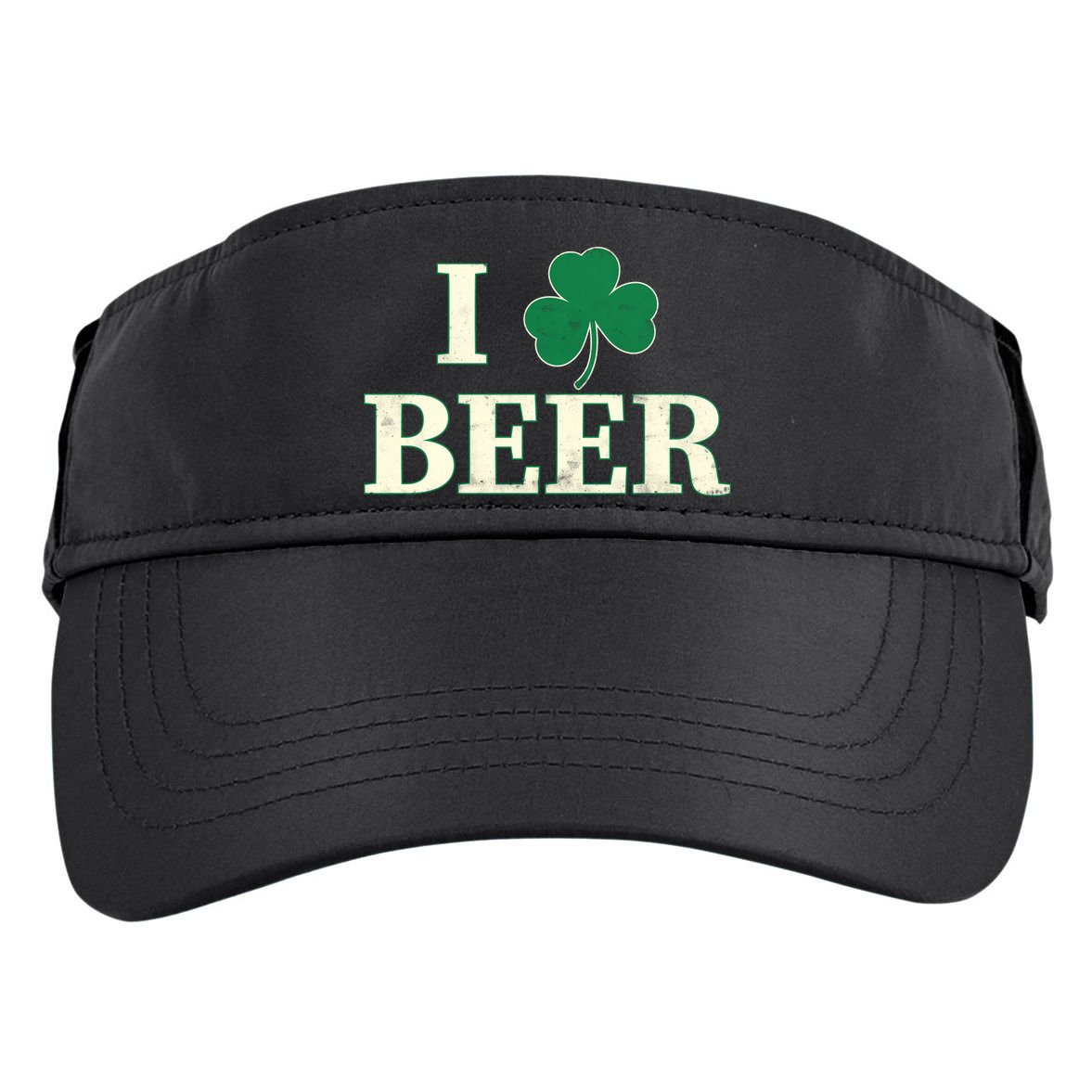 I Love Beer Shamrock  Adult Drive Performance Visor