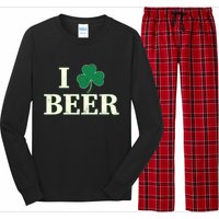 I Love Beer Shamrock  Long Sleeve Pajama Set