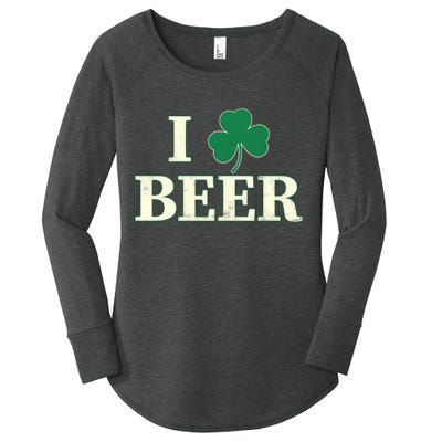 I Love Beer Shamrock  Women's Perfect Tri Tunic Long Sleeve Shirt