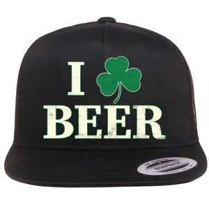 I Love Beer Shamrock  Flat Bill Trucker Hat