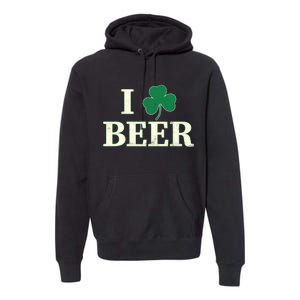 I Love Beer Shamrock  Premium Hoodie