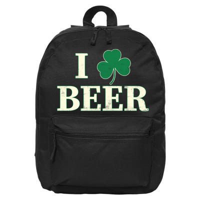 I Love Beer Shamrock  16 in Basic Backpack